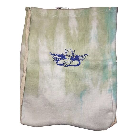 Boys Lie “Icee” Tie-Dye Drawstring Backpack NWT Streetwear Logo Bag in Green Blu - Picture 2 of 6